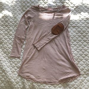 Striped long sleeve tee shirt dress